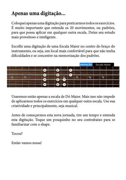 Página do ebook 20 Estudos Escala Maior