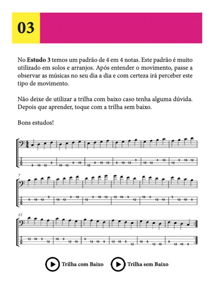 Página do ebook 20 Estudos Escala Maior
