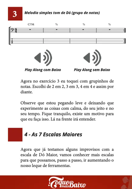 Página do ebook Manual do Improviso no Baixo