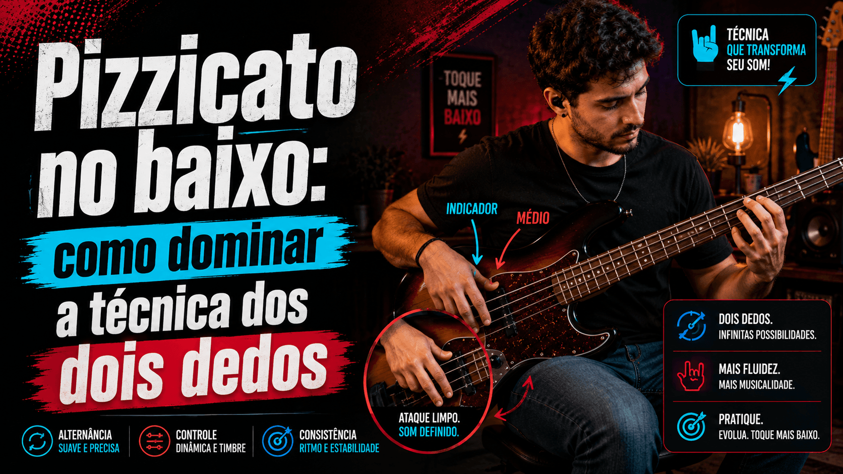 Pizzicato no baixo: como dominar a técnica dos dois dedos